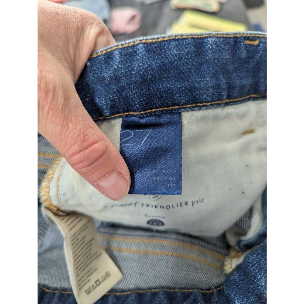Anthropologie Pilcro‎ Relaxed Straight Fit Patchwork Jeans women's 27 distressed - Picture 8 of 10